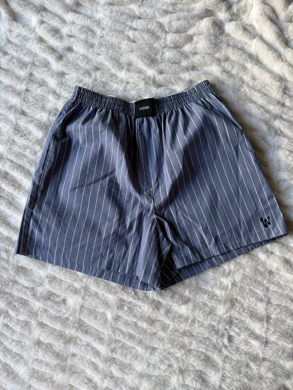 LIMITED EDITION - Woxer Blue Pinstripe Elastic Waist Shorts / Boxers